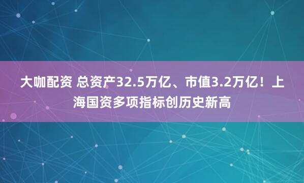 大咖配资 总资产32.5万亿、市值3.2万亿！上海国资多项指标创历史新高